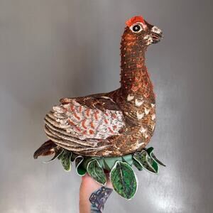 JOHN DERIAN for TARGET Grouse Sequin Beaded Novelty Pillow 11x15 NWT 2025 Fall